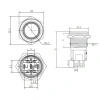 WD16A-P1Z-E 16mm Düz Anahtarlı Işıklı Metal Buton - Mavi
