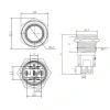 WD16A-P1Z-EC 16mm Düz Anahtarlı Işıklı Power Metal Buton - Kırmızı