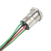 WD16D1-P2Z-E 16mm Düz Anahtarlı Işıklı Kablolu Metal Buton - Yeşil