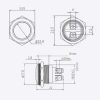 WD16H-Q0 16mm Bombeli Yaylı Metal Buton