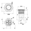 WD19D-P1-E 19mm Düz Yaylı Işıklı Metal Buton - Beyaz