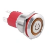 WD19D-P1Z-EC 19mm Düz Anahtarlı Işıklı Power Metal Buton - Sarı