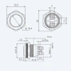 WD19H-G0 19mm Çıkık Yaylı Metal Buton