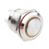 WD19H-G1-E 19mm Çıkık Yaylı Işıklı Metal Buton - Sarı