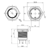 WD19H-P1-E 19mm Düz Yaylı Işıklı Metal Buton - Beyaz