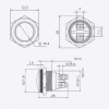 WD19H-Q0 19mm Bombeli Yaylı Metal Buton