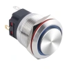 WD22B-G1-E 22mm Çıkık Yaylı Işıklı Metal Buton - Mavi