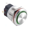 WD22B-G1-E 22mm Çıkık Yaylı Işıklı Metal Buton - Yeşil