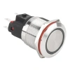 WD22E-P1-E 22mm Düz Yaylı Işıklı Metal Buton - Beyaz