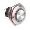 WD28B-G1-E 28mm Çıkık Yaylı Işıklı Metal Buton - Beyaz