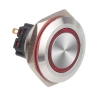 WD28B-P1-E 28mm Düz Yaylı Işıklı Metal Buton - Kırmızı