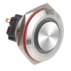 WD30B-G1-E 30mm Çıkık Yaylı Işıklı Metal Buton - Beyaz