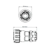 YM-20-C/RJ45/015/PE-42-001 Su Geçirmez Ethernet Konnektörü - Erkek