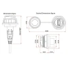 YU-USB2-FS-MP-1M-001A Su Geçirmez Dişi-Erkek USB Konnektör - 1M Kablo