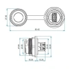 YU-USB3-JSX-01-001 Su Geçirmez USB Konnektör - Dişi
