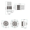 YW-16-C03PE-03-001 3-Pin Su Geçirmez Konnektör - Erkek