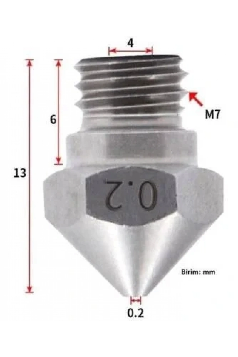 0.2mm Çelik Nozzle MK10-4mm-M7