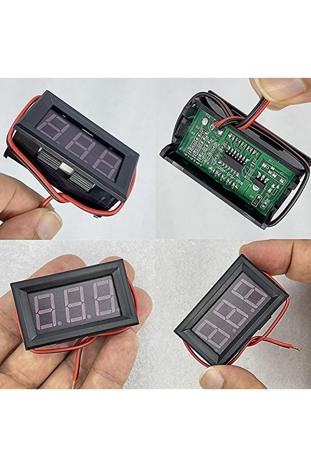 0.56 inç LED ekran 2 Kablo DC 4.5V-30V Voltmetre