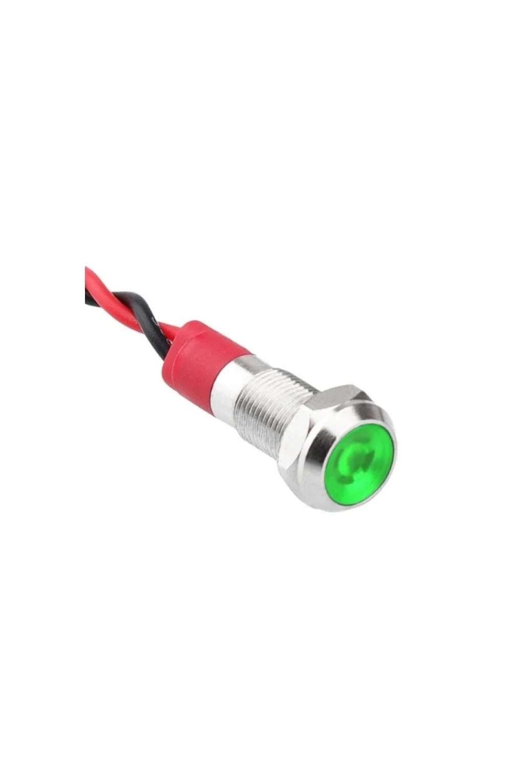 06L-P1 Metal Sinyal Lambası 6mm 12-24V Kablolu Yeşil