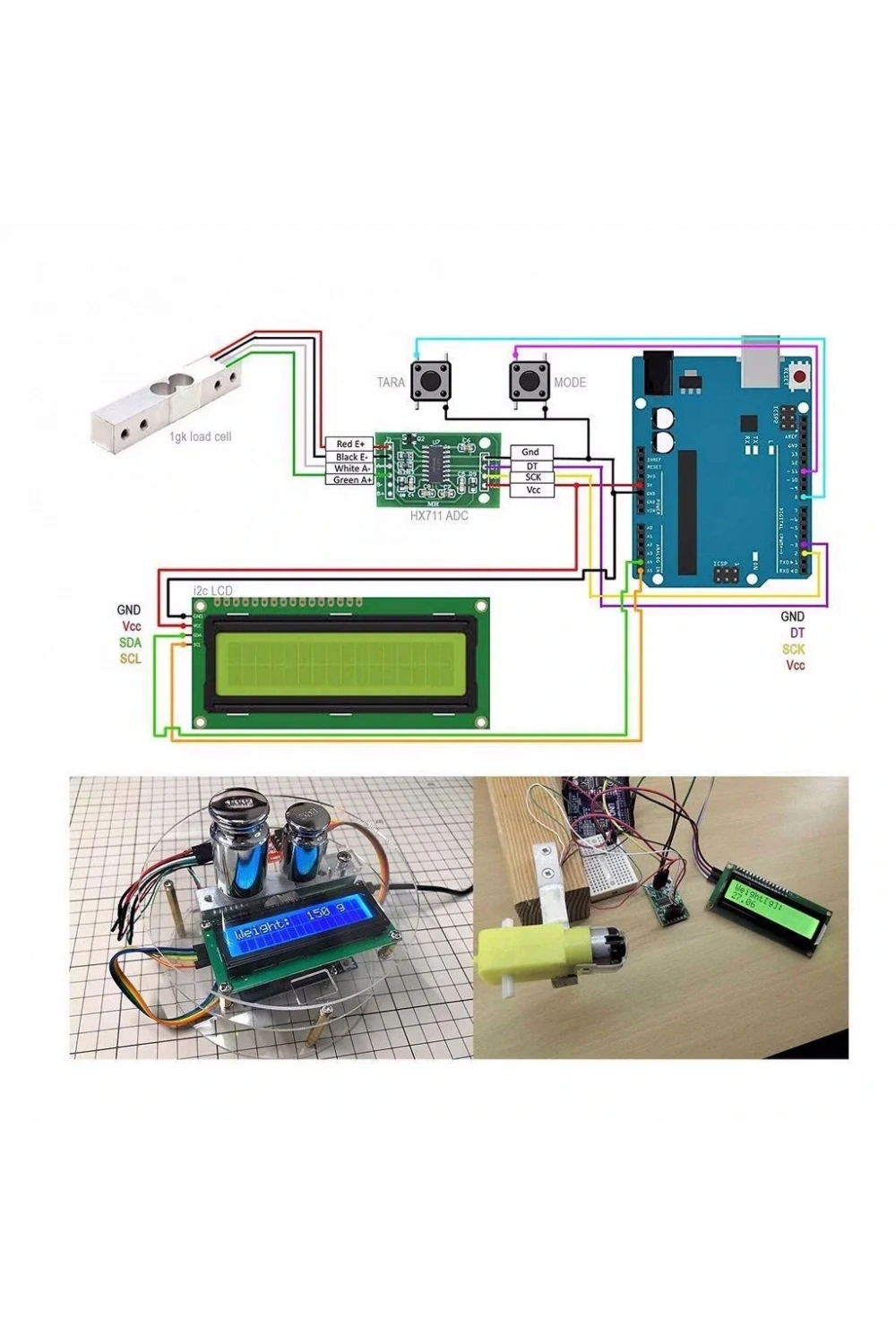 1 Kg Ağırlık Sensörü Elektronik Terazi Load Cell