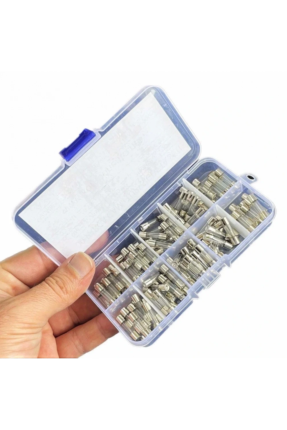 100 Parça 5x20mm Cam Sigorta Tüp Sigorta Seti Plastik Kutulu