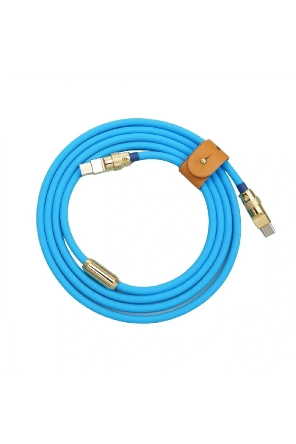 100W Mavi Type-C Silikon Hızlı Şarj Kablosu - 2 Metre