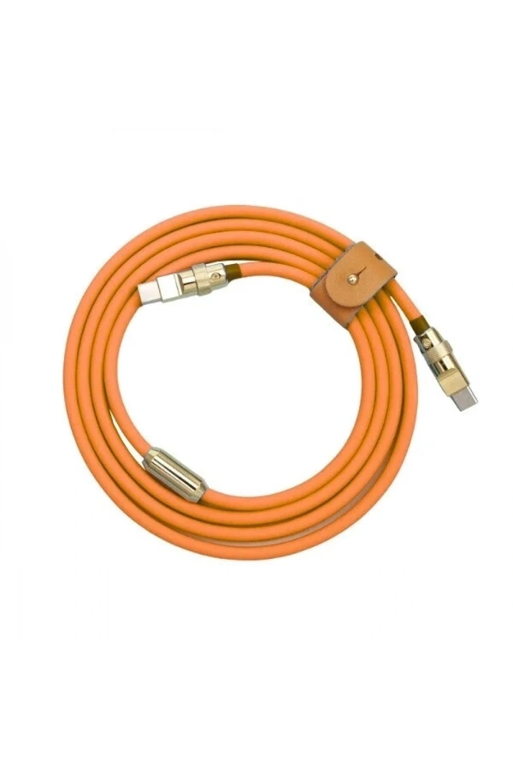 100W Turuncu Type-C Silikon Hızlı Şarj Kablosu - 1 Metre