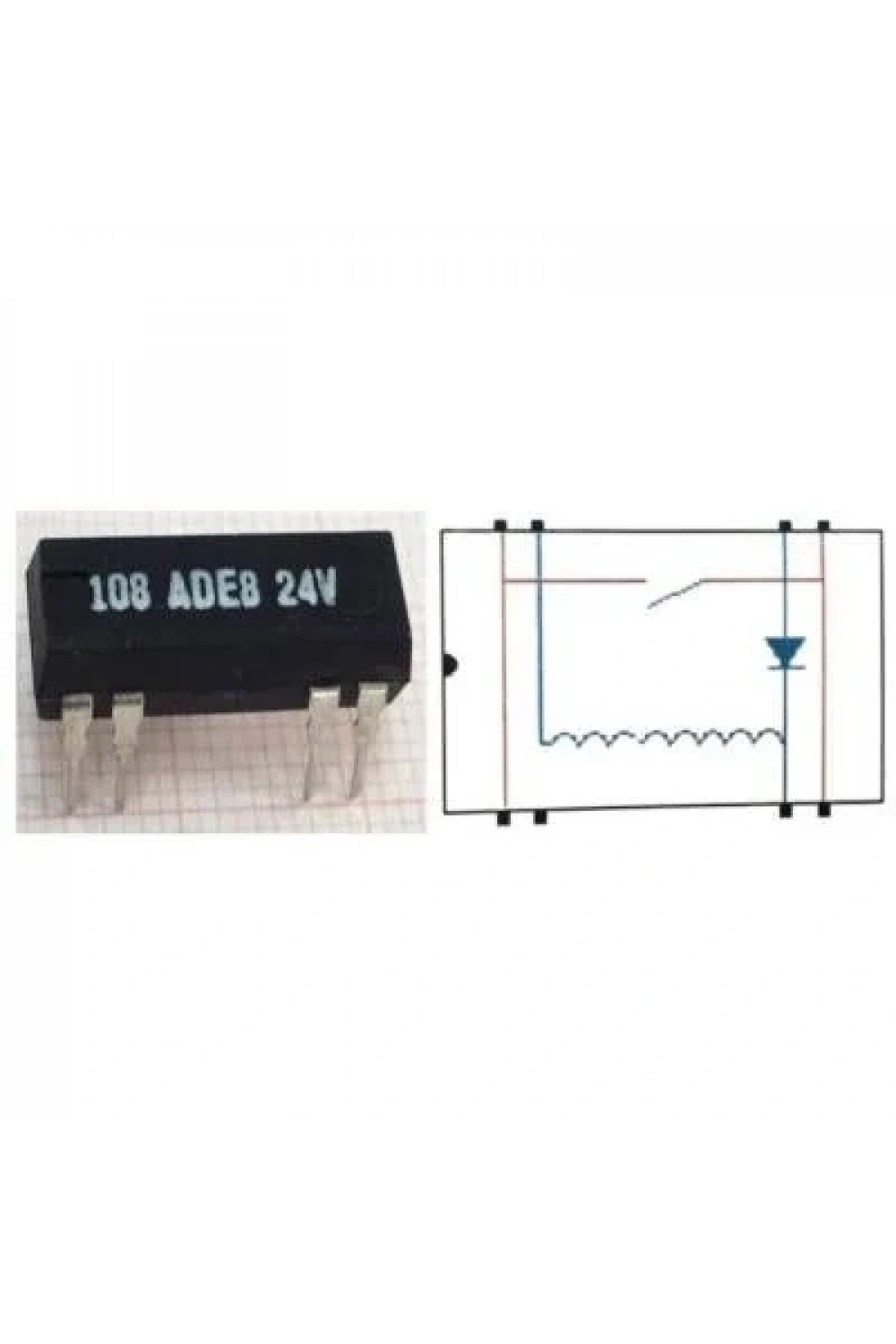 108 ADE8 24V Reed Röle Tek Kontak N/O 24VDC 0.5A