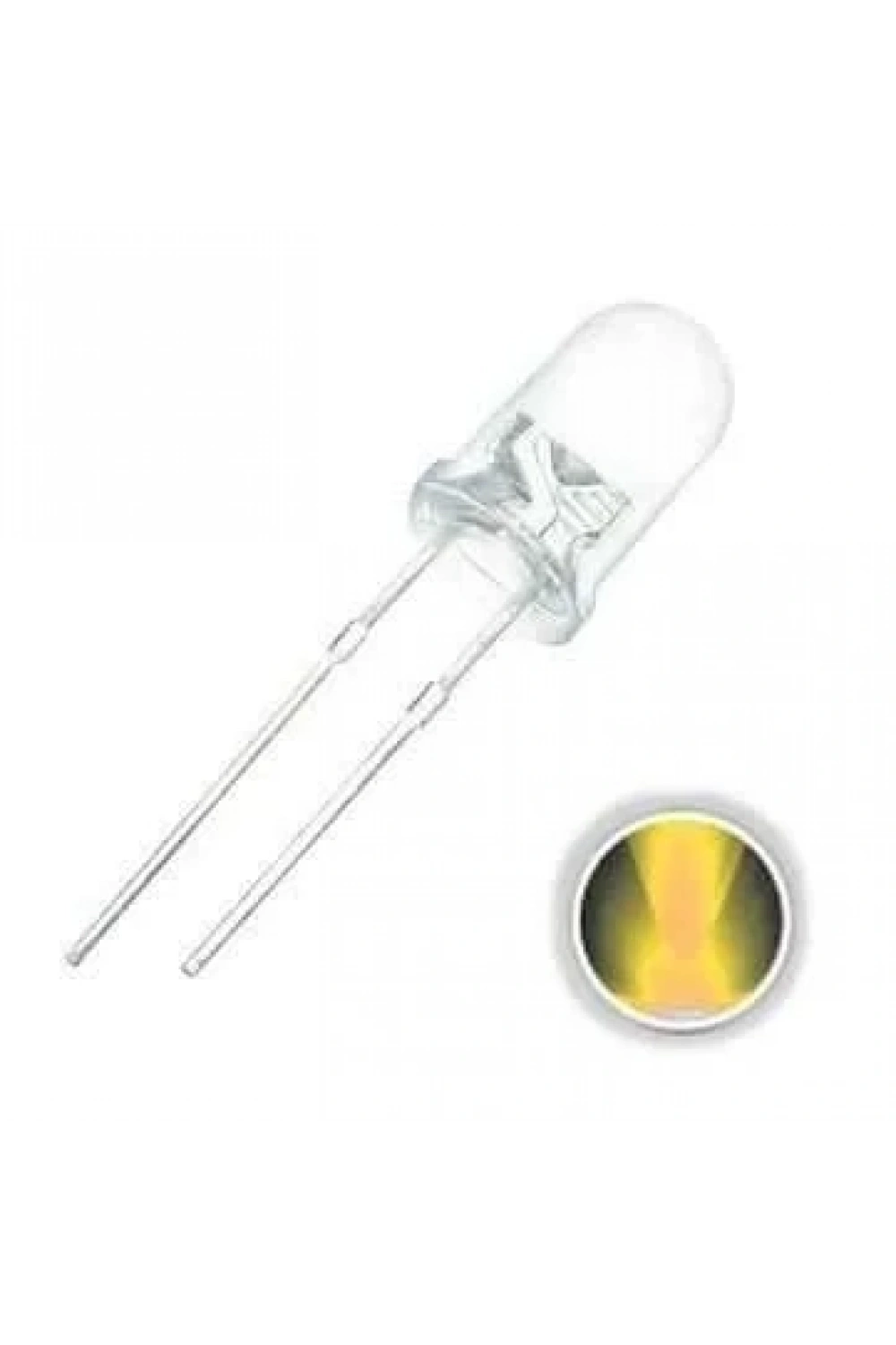 10mm Şeffaf Sarı Led - 10 Adet