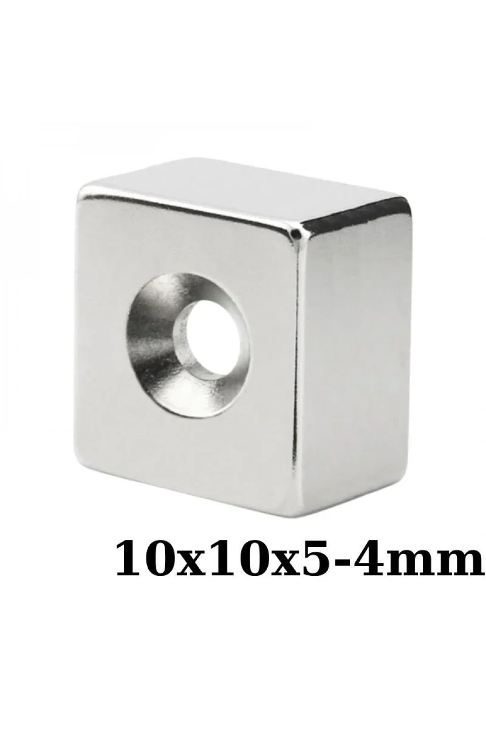 10x10x5-4mm Havşa Delikli Neodyum Güçlü Mıknatıs - Neodim Magnet