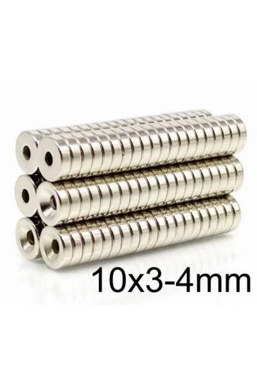 10X3-4mm Havşa Delikli Neodyum Güçlü Mıknatıs - Neodim Magnet