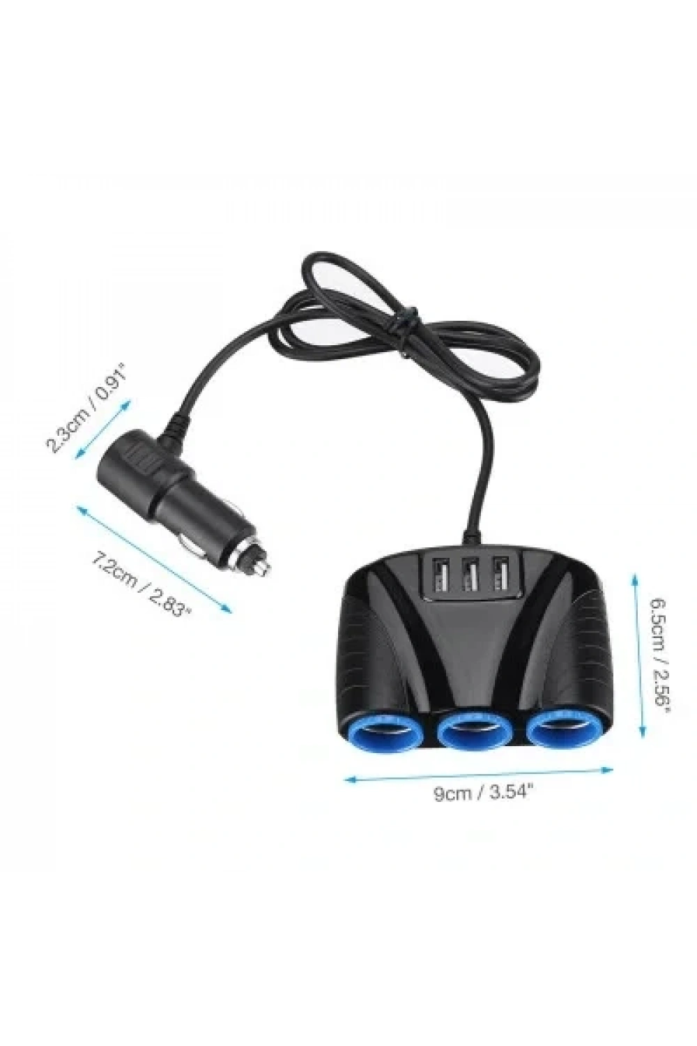 120W 10A 3lü USBli Çakmaklık Çoklayıcı