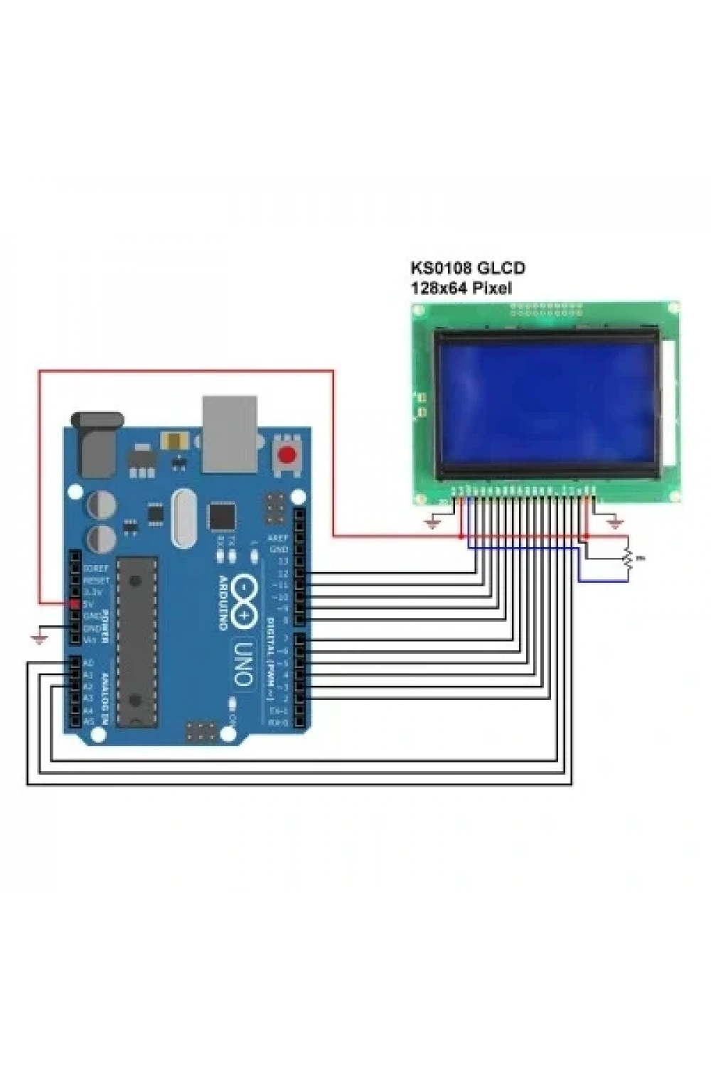 128x64 Grafik LCD Mavi