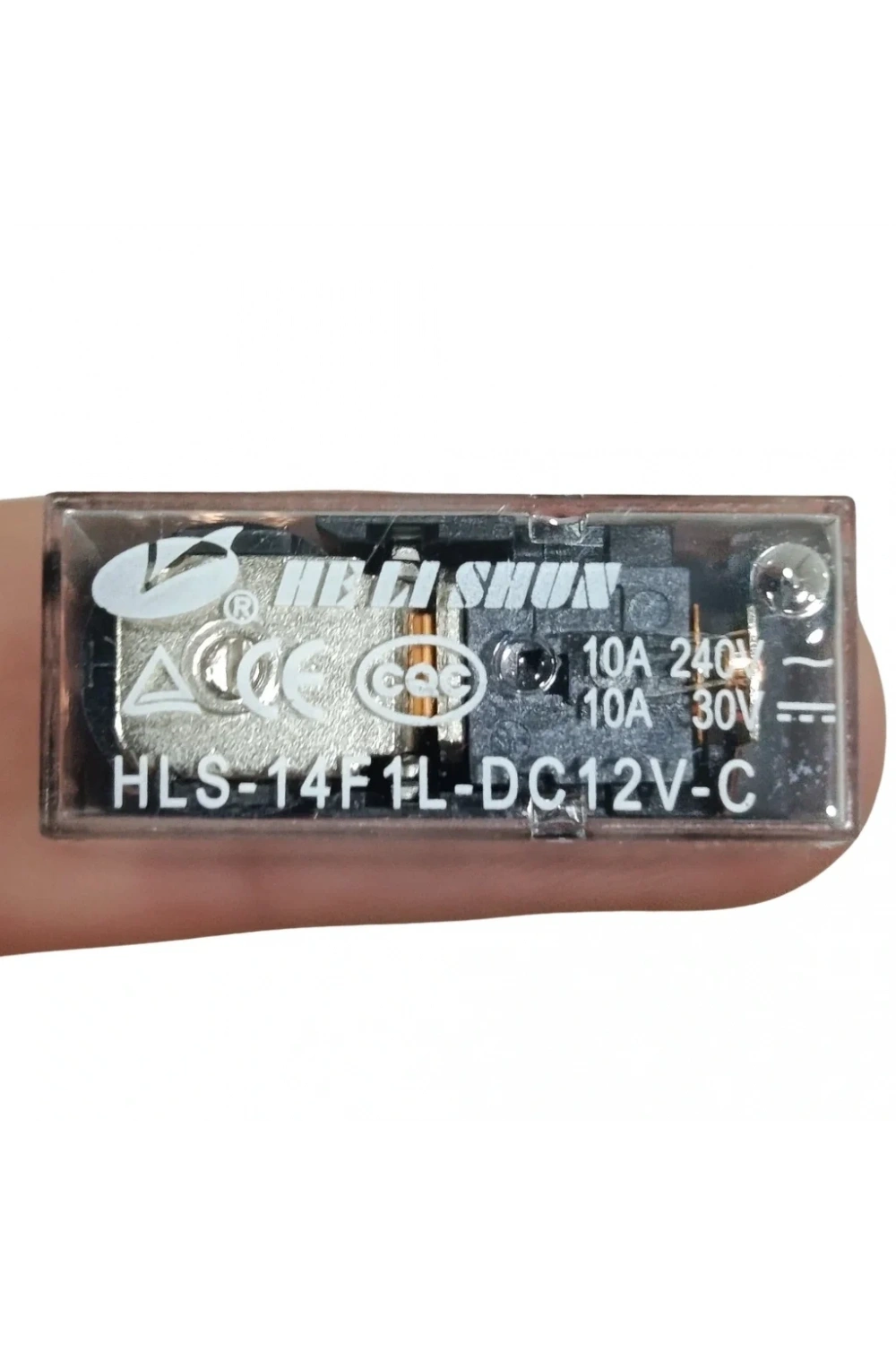 12V 10A Tek Kontak Röle - HLS-14F1L-DC12V-C