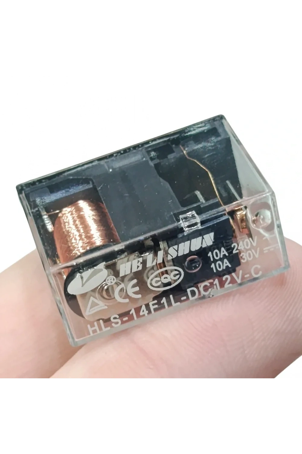 12V 10A Tek Kontak Röle - HLS-14F1L-DC12V-C