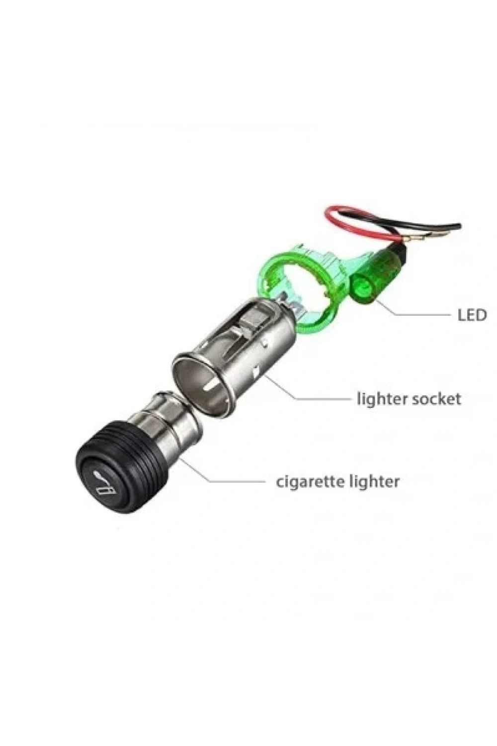 12V 120W Işıklı Oto Çakmaklık - Sarı