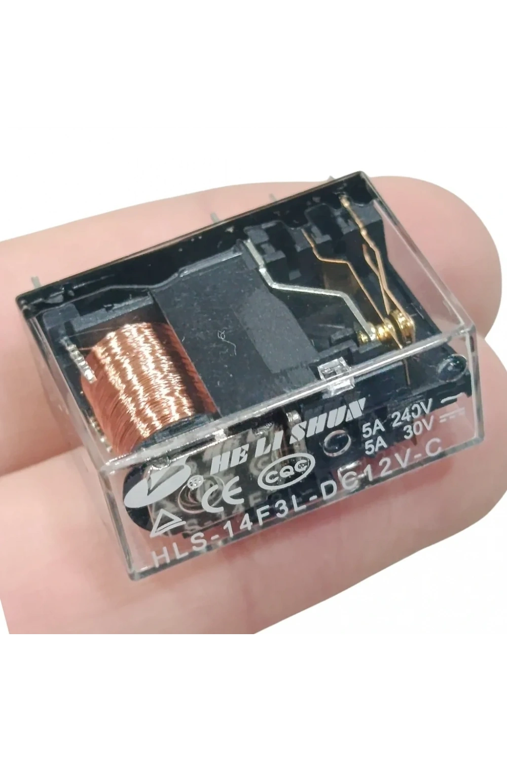 12V 5A Çift Kontak Röle - HLS-14F3L-DC12V-C