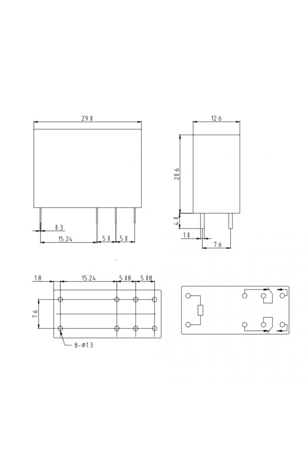 12V 5A Çift Kontak Röle - HLS-14F3L-DC12V-C