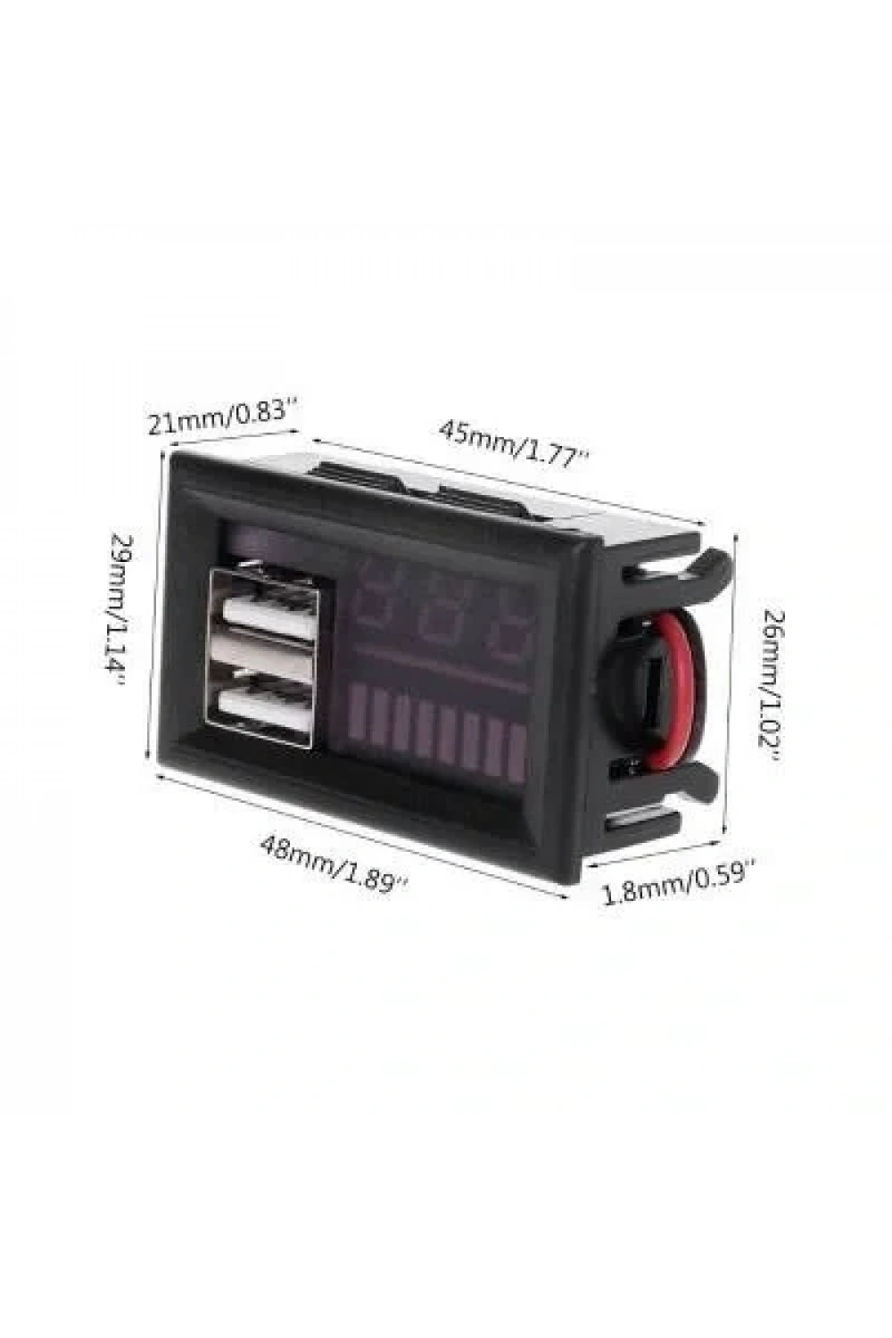 12V Akü Kapasite Göstergesi - 5V 2A USB Çıkışlı