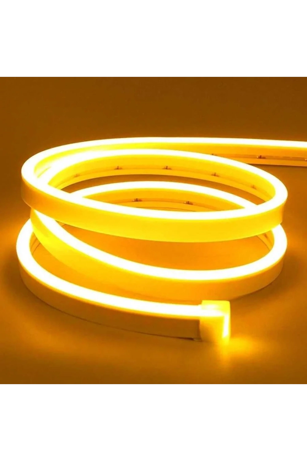 12V Esnek Neon Şerit Led 5 Metre - Sarı
