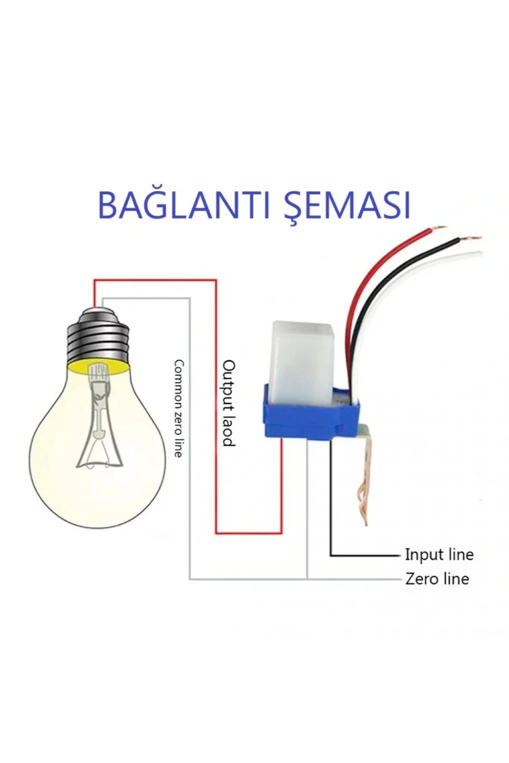 12V Fotosel Otomatik Işık Sensörü - Gece Sensörü