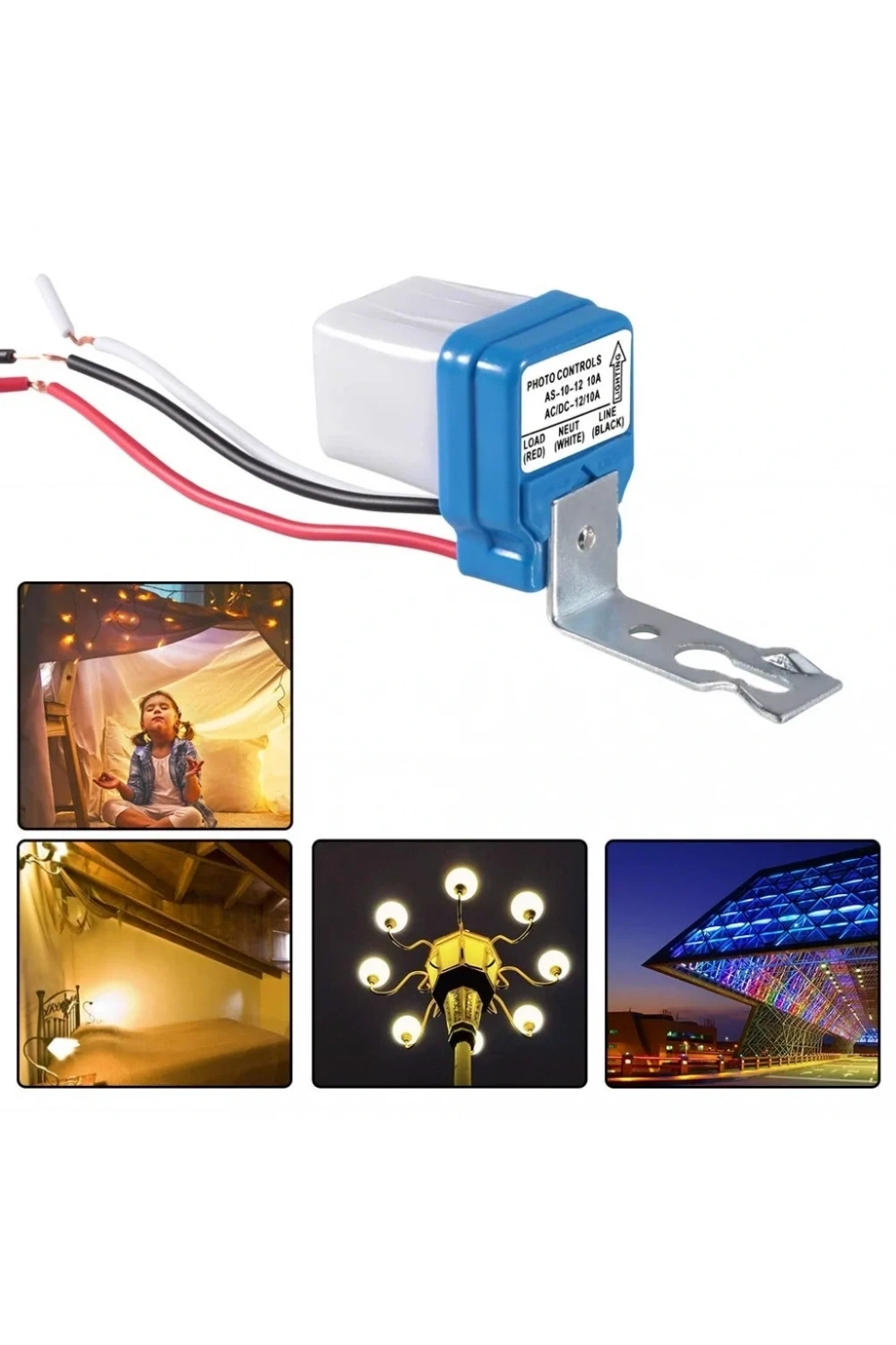 12V Fotosel Otomatik Işık Sensörü - Gece Sensörü