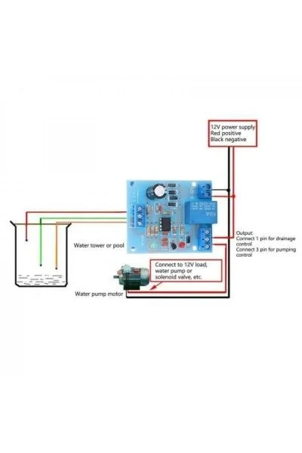 12V Su Seviyesi Kontrol Modülü - Röle Çıkışlı