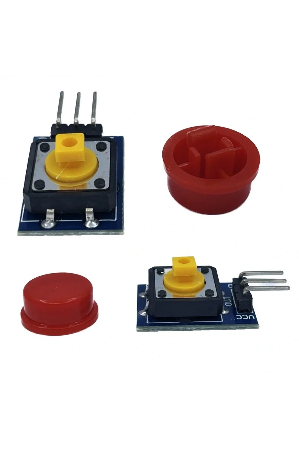 12x12mm Push Buton Switch Modül Kırmızı Kapak 1 Adet