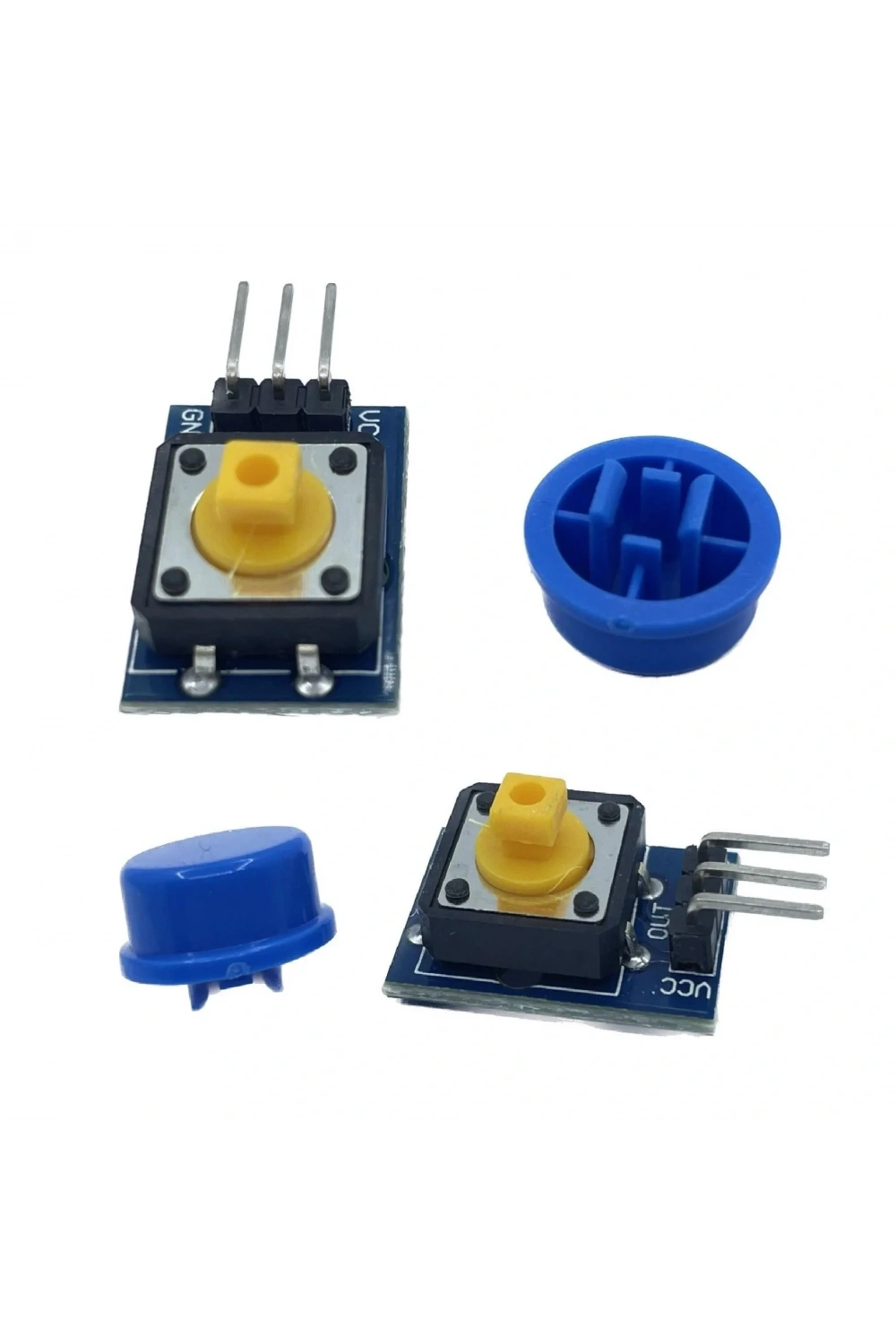 12x12mm Push Buton Switch Modül Mavi Kapak 1 Adet