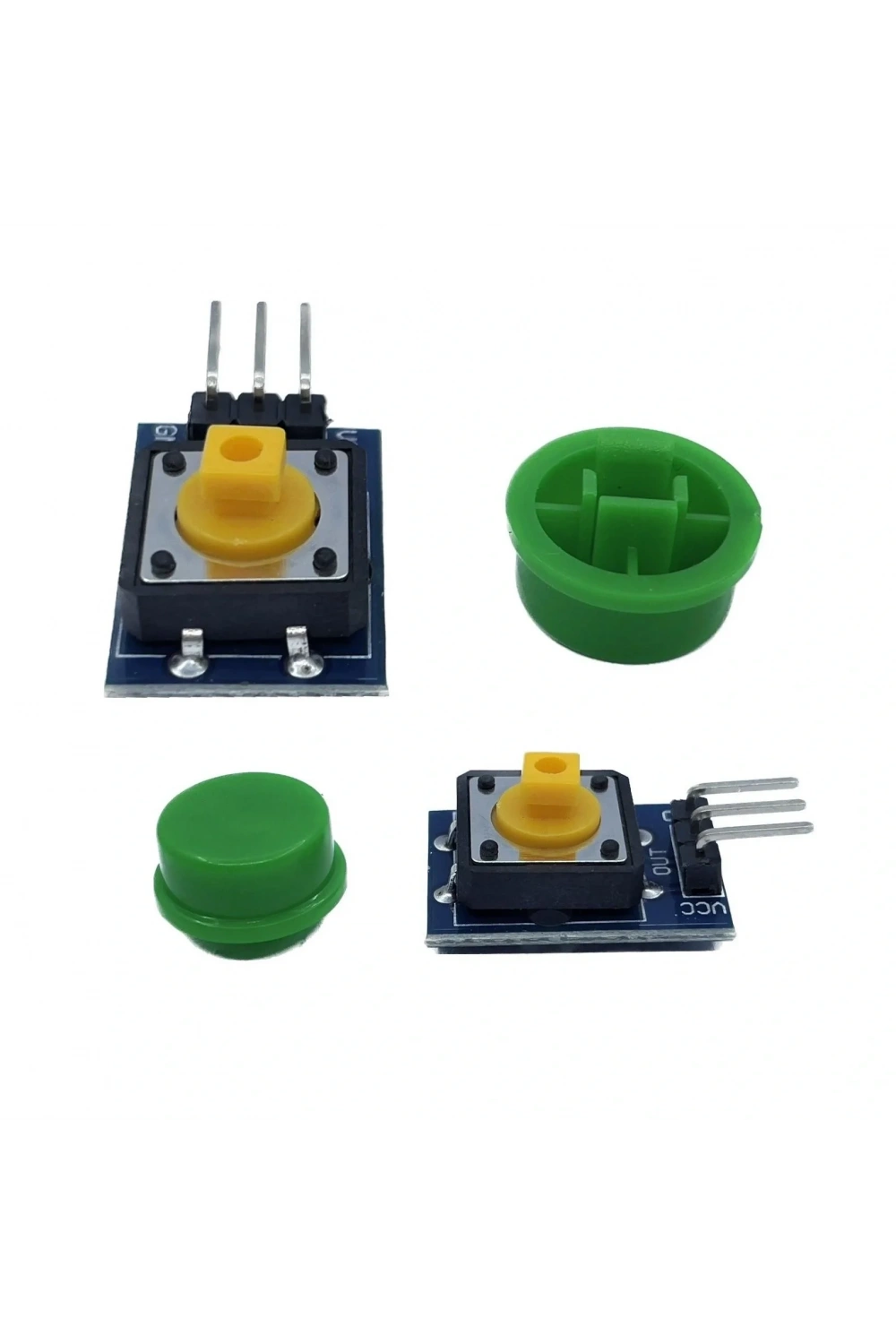 12x12mm Push Buton Switch Modül Yeşil Kapak 1 Adet
