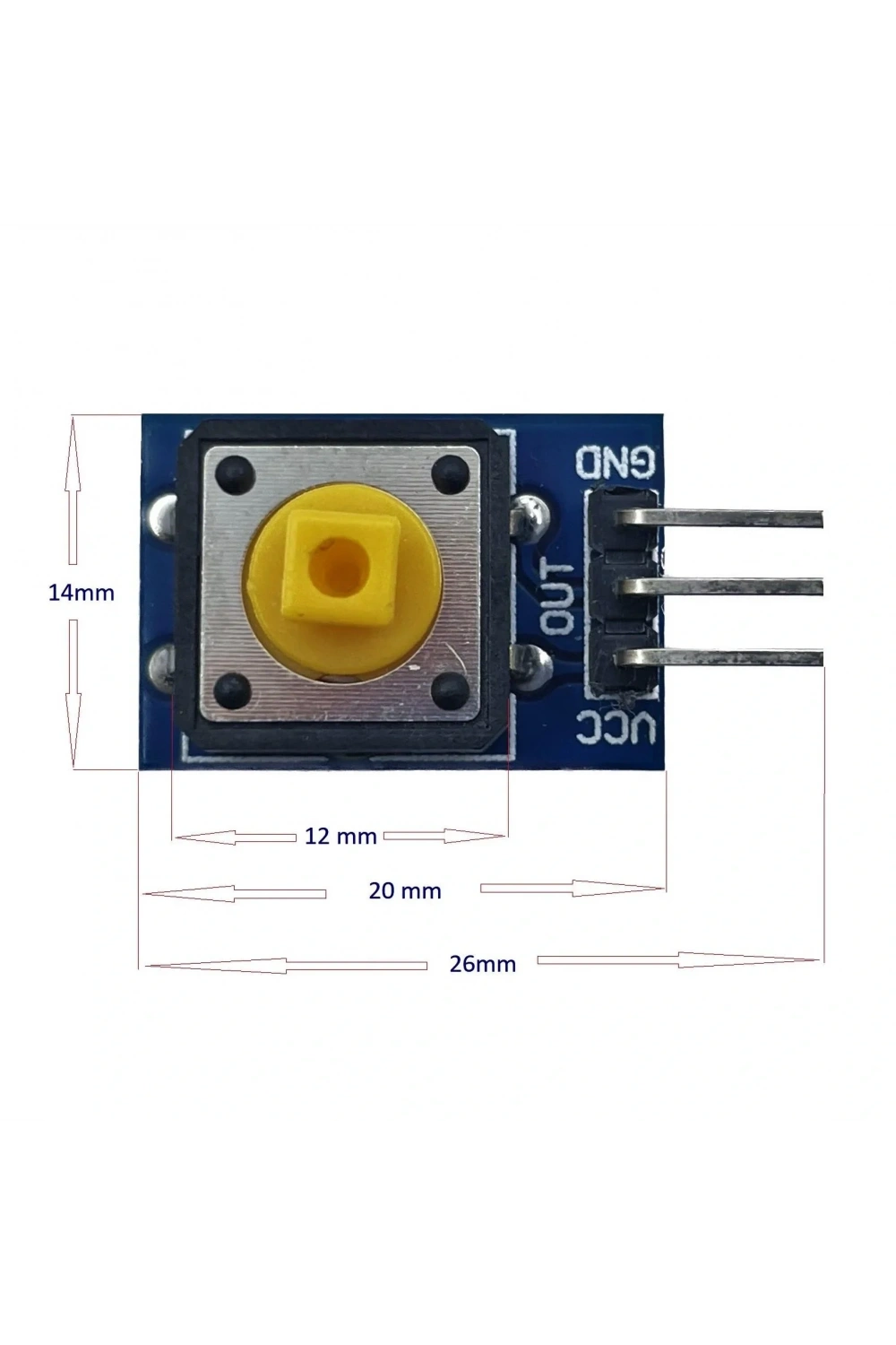 12x12mm Push Buton Switch Modül Yeşil Kapak 1 Adet