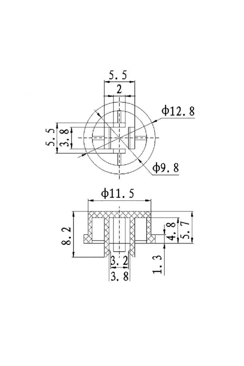 12x12mm Yuvarlak Tact Switch Kapak Push Buton Kapağı Beyaz