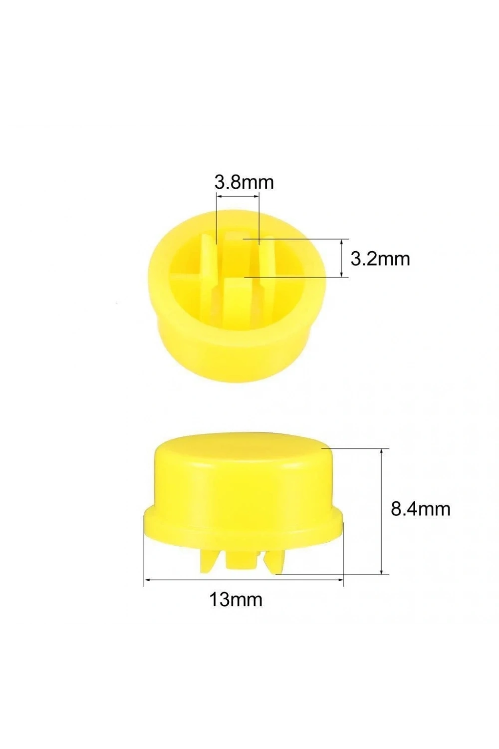 12x12mm Yuvarlak Tact Switch Kapak Push Buton Kapağı Sarı