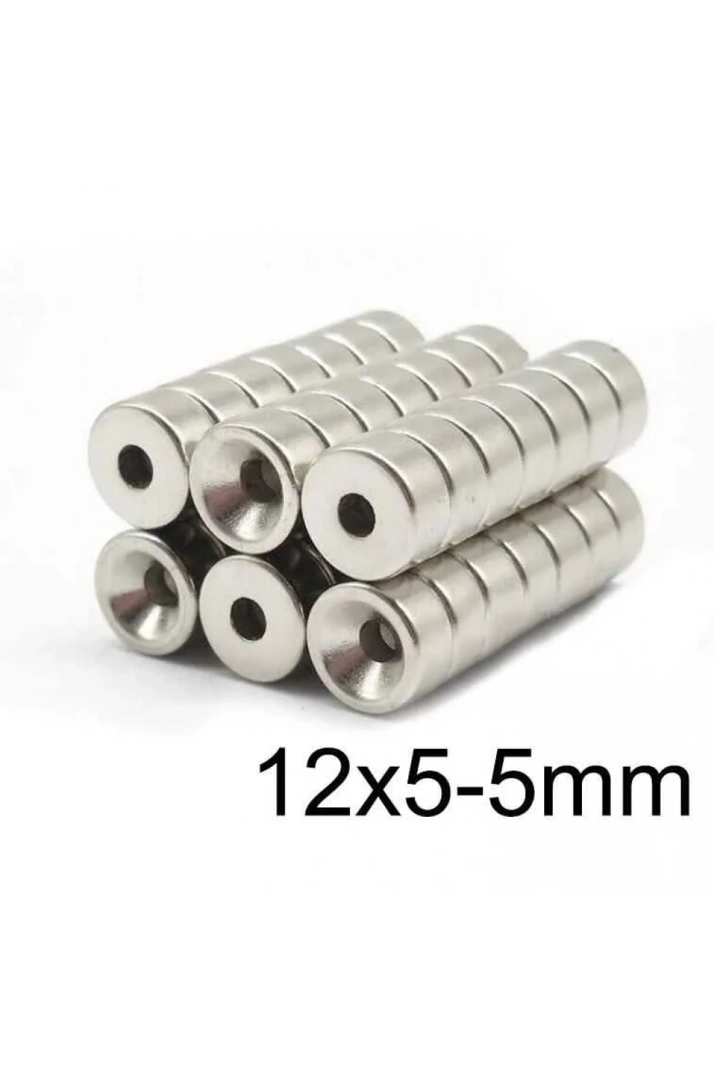 12X5-5mm Havşa Delikli Neodyum Güçlü Mıknatıs - Neodim Magnet